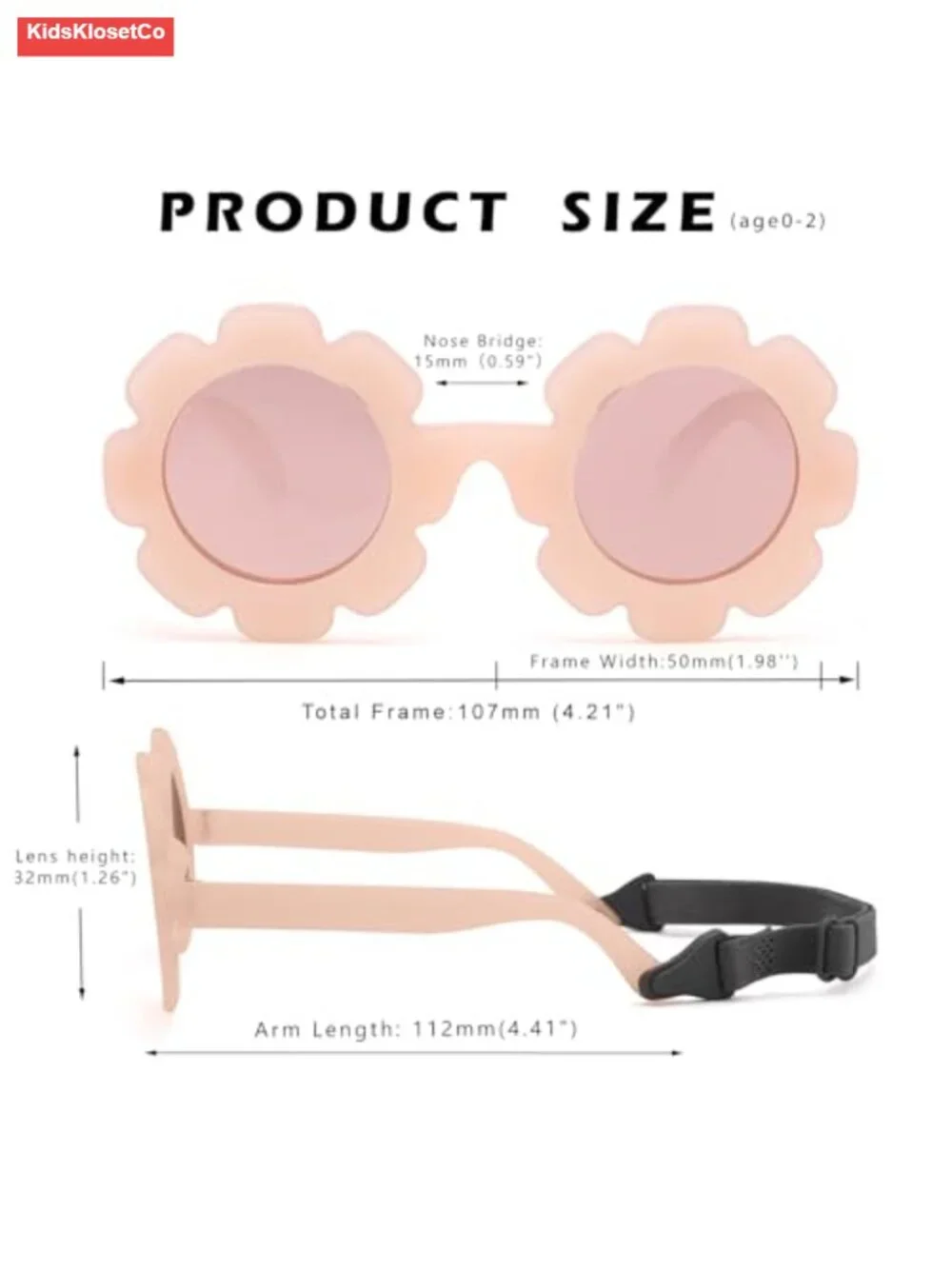 Bendable Infant Polarized Sunglasses with Adjustable Strap
